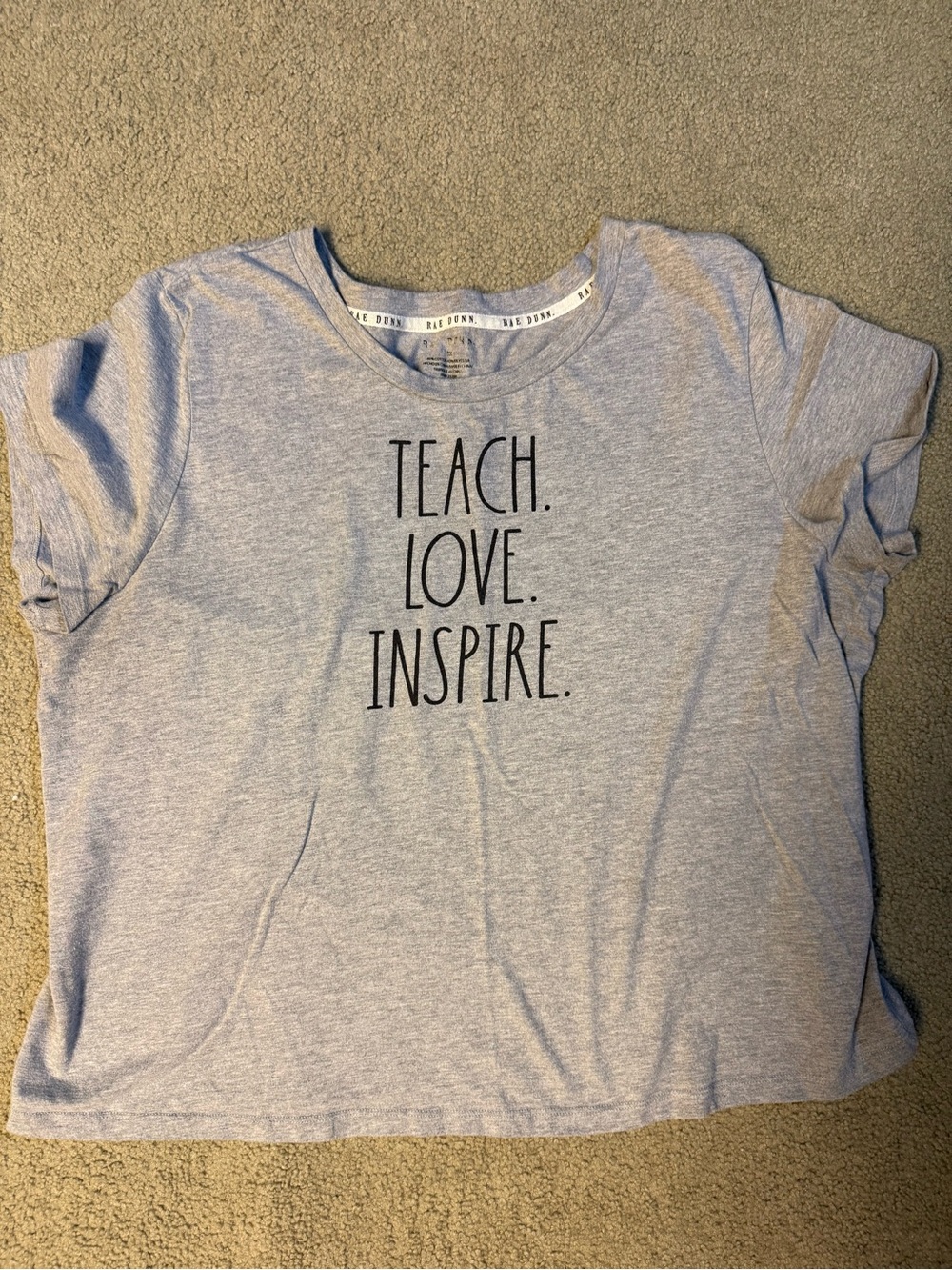 Teach. Love. Inspire. Heather Gray Fitted Tee